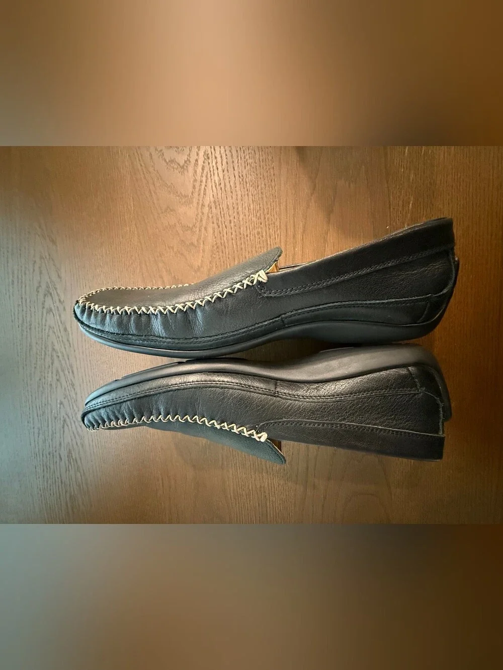 Johnston & Murphy Black Sheepskin Loafers Size 9